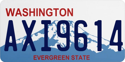 WA license plate AXI9614