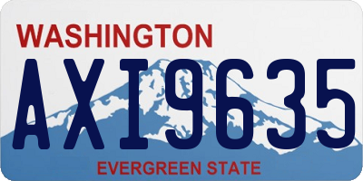 WA license plate AXI9635