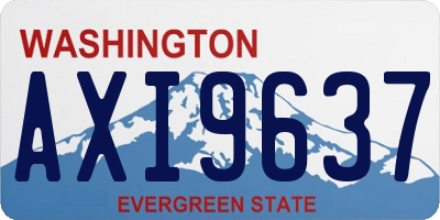 WA license plate AXI9637