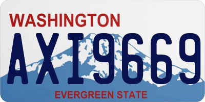 WA license plate AXI9669