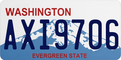 WA license plate AXI9706