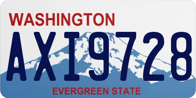 WA license plate AXI9728