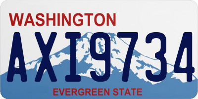 WA license plate AXI9734