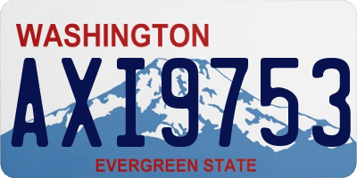 WA license plate AXI9753