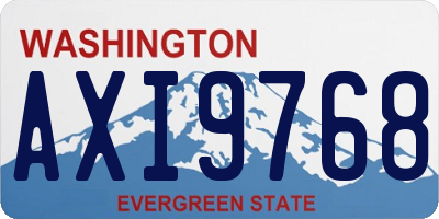 WA license plate AXI9768