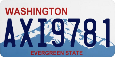 WA license plate AXI9781