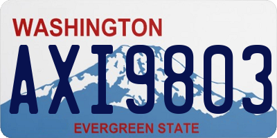 WA license plate AXI9803