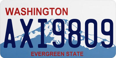 WA license plate AXI9809