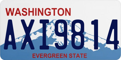WA license plate AXI9814