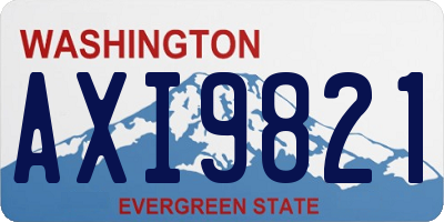 WA license plate AXI9821