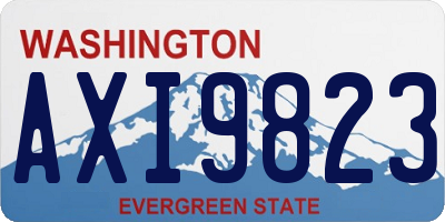 WA license plate AXI9823