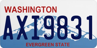WA license plate AXI9831
