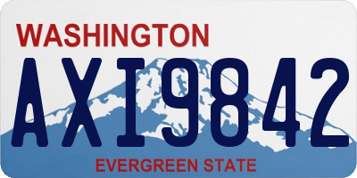 WA license plate AXI9842