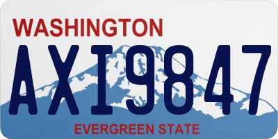 WA license plate AXI9847