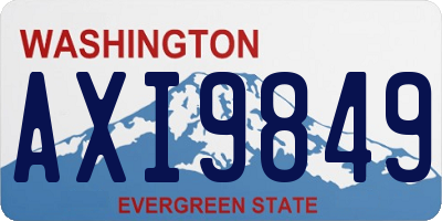 WA license plate AXI9849