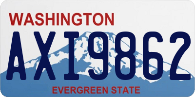 WA license plate AXI9862