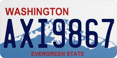 WA license plate AXI9867