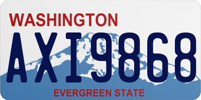WA license plate AXI9868