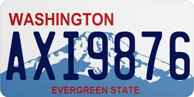 WA license plate AXI9876
