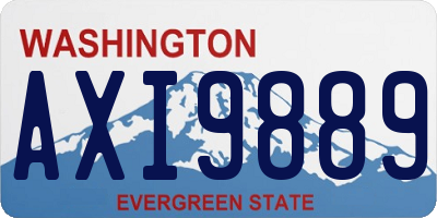 WA license plate AXI9889