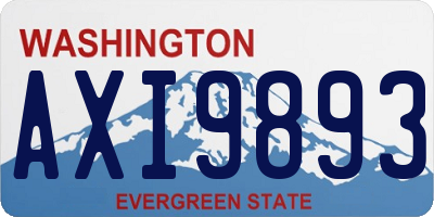 WA license plate AXI9893