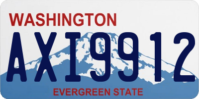 WA license plate AXI9912