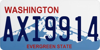 WA license plate AXI9914