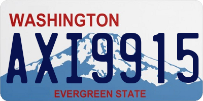 WA license plate AXI9915