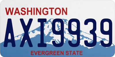 WA license plate AXI9939