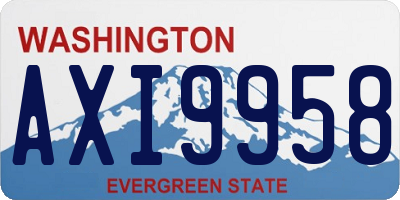 WA license plate AXI9958