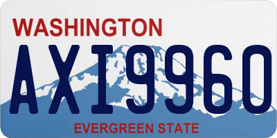 WA license plate AXI9960