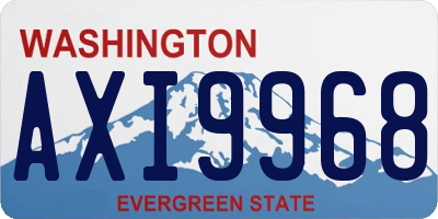 WA license plate AXI9968