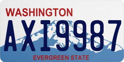 WA license plate AXI9987