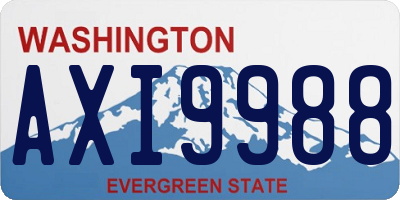 WA license plate AXI9988