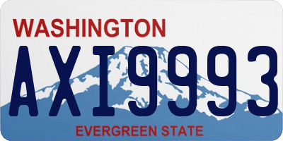 WA license plate AXI9993