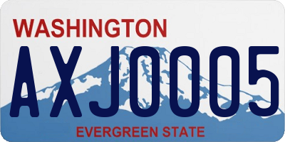 WA license plate AXJ0005