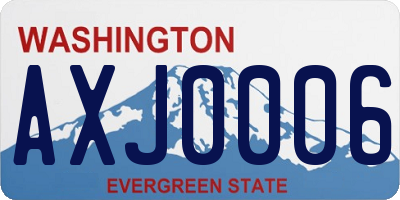 WA license plate AXJ0006
