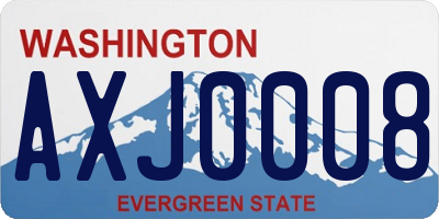 WA license plate AXJ0008