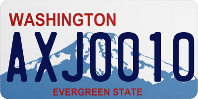 WA license plate AXJ0010
