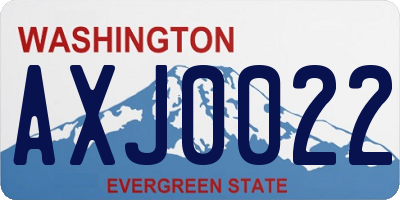 WA license plate AXJ0022