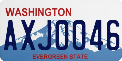 WA license plate AXJ0046