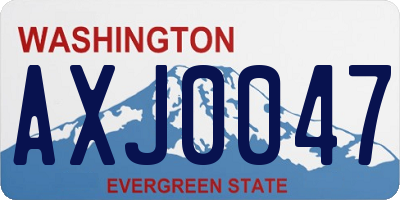 WA license plate AXJ0047