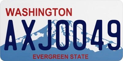 WA license plate AXJ0049