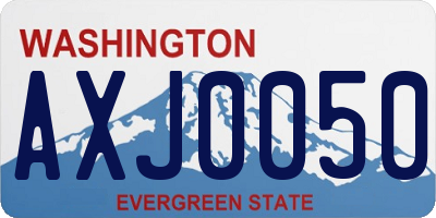 WA license plate AXJ0050