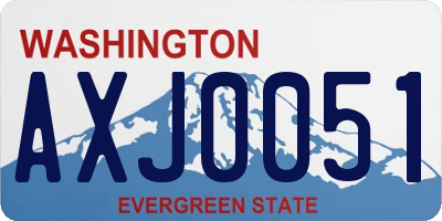 WA license plate AXJ0051