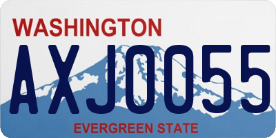 WA license plate AXJ0055