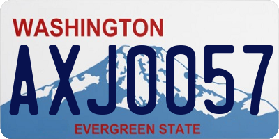 WA license plate AXJ0057