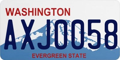 WA license plate AXJ0058