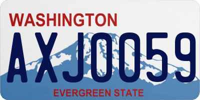 WA license plate AXJ0059
