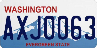 WA license plate AXJ0063